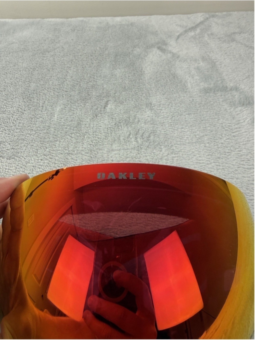 Oakley Flight Deck Prizm Iridium Snowboarding Goggles Red Orange - Picture 8 of 13